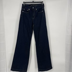 American Eagle Dark Wash Wide Legs Denim Size 2